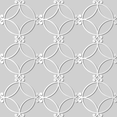 Fototapeta premium 3D white paper art Spiral Round Curve Cross Frame