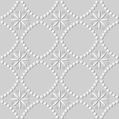 3D white paper art Round Dot Line Cross Flower