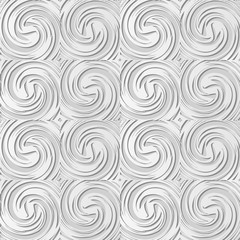 3D white paper art Spiral Vortex Cross Wind Swirl Wave