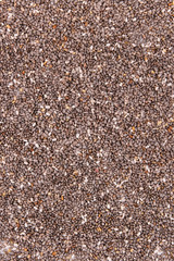 Chia seeds as background, concept of food containing natural vitamins, fiber and minerals