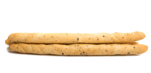 grissini with olives isolated