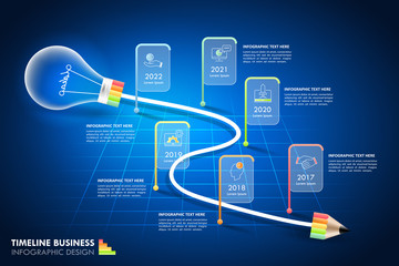 Abstract lightbulb infographic 6 options,  Business concept infographic template can be used for workflow layout, diagram, number options, timeline or milestones project.