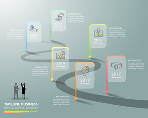 Business concept infographic template 6 steps, can be used for workflow layout, diagram, number options, timeline or milestones project.