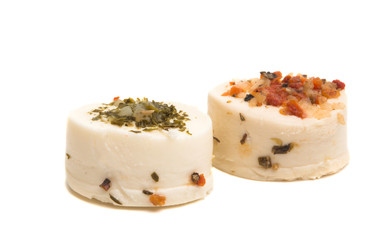 French cheese with spices isolated