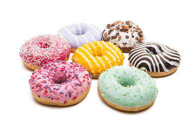 donuts in glaze isolated