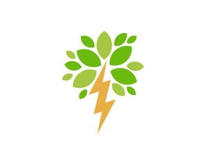 Tree Power Icon Logo Design Element