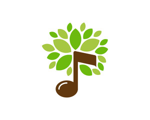 Tree Music Icon Logo Design Element