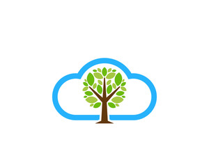 Tree Cloud Sky Icon Logo Design Element