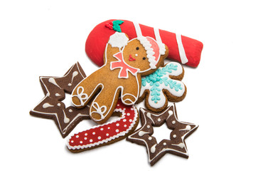 christmas ginger cookies isolated
