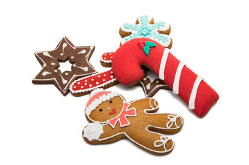 Fototapeta na wymiar christmas ginger cookies isolated