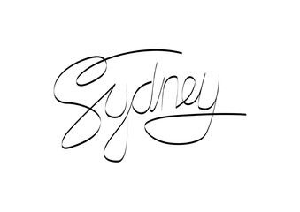 Obraz premium Sydney. Hand written city name. 