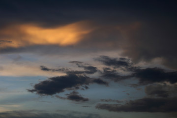 Beautiful sky and evening sunset bright