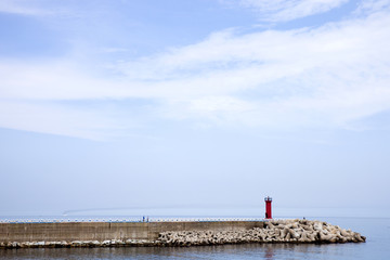 Obraz premium Lighthouse. Fishing&nbsp;village&nbsp;port&nbsp;in&nbsp;Yeongdeok-gun,&nbsp;Korea.