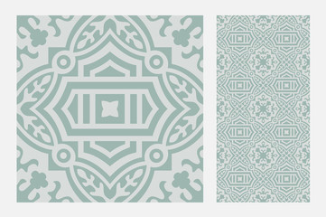 vintage tiles patterns antique seamless design in Vector illustration