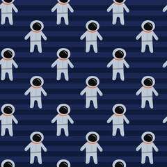 Astronaut pattern. A playful, modern, and flexible pattern for brand who has cute and fun style. Repeated pattern. Happy, bright, and magical mood.