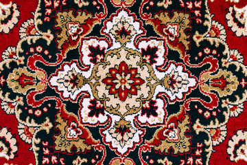 Red Asian Oriental Carpet Texture Background