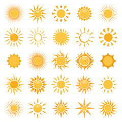 vector collection of sun icons on white background - 203864432