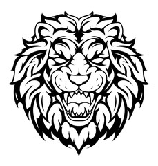 Fototapeta na wymiar Lion head tribal tattoo