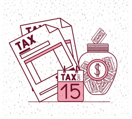 tax day set icons vector illustration design