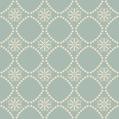 Antique seamless background Round Dot Line Cross Flower
