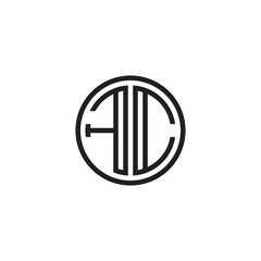 Obraz premium Initial letter FC, minimalist line art monogram circle shape logo, black color