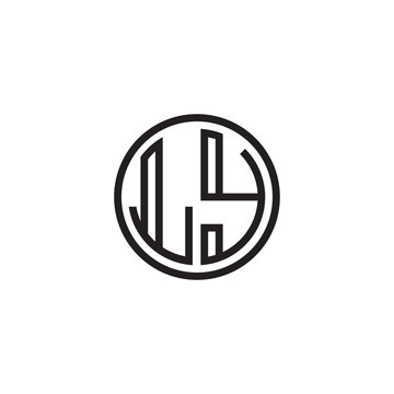 recommend clip art: Initial letter LY, minimalist line art monogram circle shape logo, black color