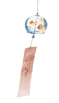 風鈴 金魚 水彩 イラスト Stock イラスト Adobe Stock