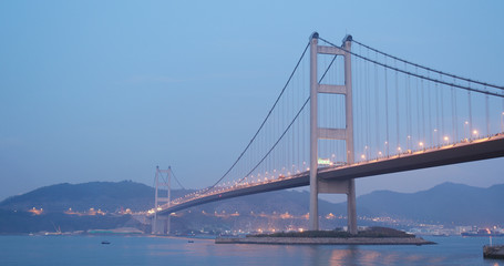 Fototapeta na wymiar Tsing Ma bridge in Hong Kong