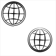 Globe Icon Calligraphic