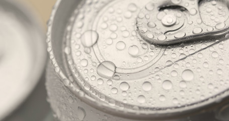 Beer can with water droplet