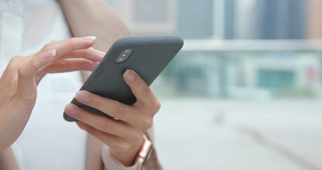 Using mobile phone at outdoor