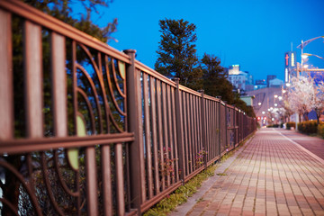 Fototapeta na wymiar The night view of an alley, South Korea.