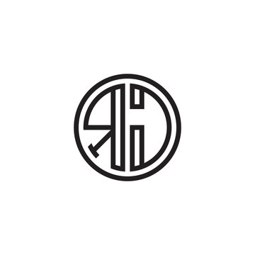 recommend clip art: Initial letter RJ, minimalist line art monogram circle shape logo, black color
