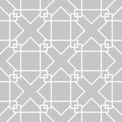 Gray and white geometric ornament. Seamless pattern - 203870487