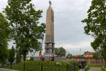 Obraz premium SAINT PETERSBURG, RUSSIA - AUGUST 21, 2017: the Obelisk in memory of the battles of 1942