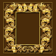 frame gold color with shadow