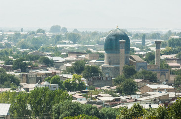 External review of Registan in Samarkand. Ancient architecture of Central Asia
