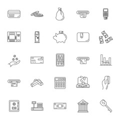 Money set icon, outline style