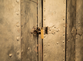 texture of a metal canvas of an old forged door