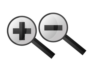 search magnifying glasses with plus and minus sign vector illustration design