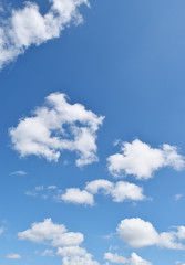 Bright cloud on beautiful blue sky , Fluffy clouds formations at tropical zone

