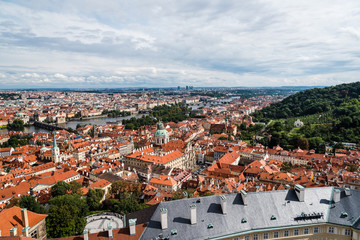 Fototapeta na wymiar Cityscape of Prague from tower of Cathedral