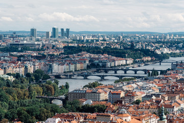 Cityscape of Prague from tower of Cathedral