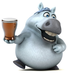 Naklejka premium Fun horse - 3D Illustration