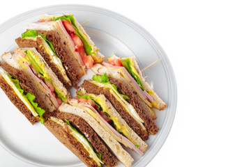 sandwich on white background