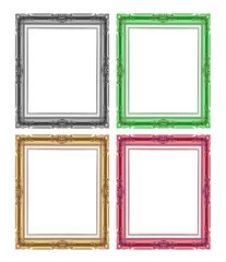The antique coloeful frame collection on the white background