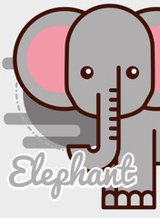 elephant cartoon poster african animal vector illustration