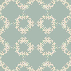 Obraz premium Antique seamless background Curve Spiral Cross Plant Leaf Cross Frame Vine