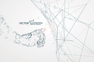 The virtual hand of the line, the technical illustration.