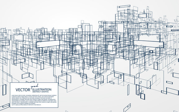 Virtual city graphic, the design of the virtual space.